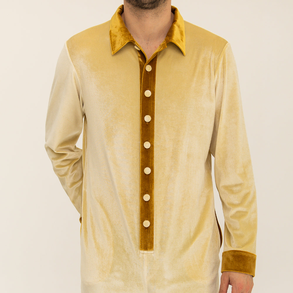 Aviator Jumpsuit - Gold / Brown