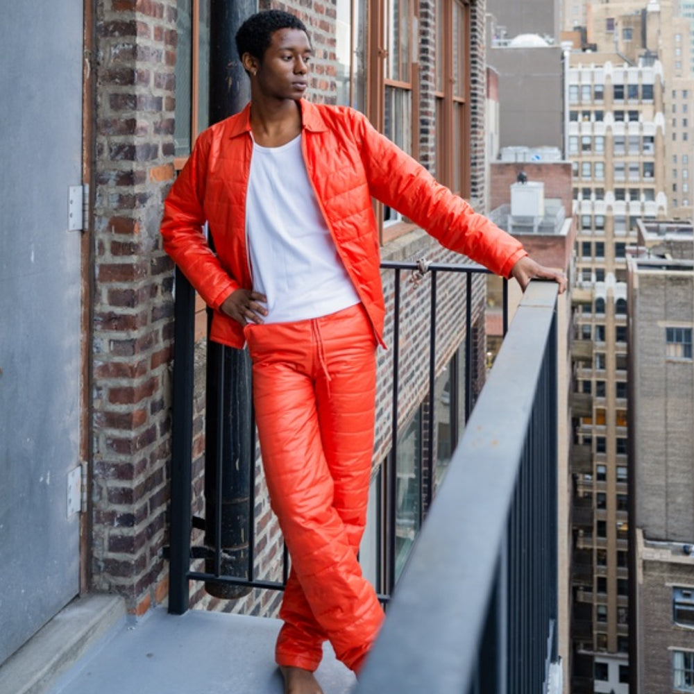 Airman Puff Jacket & Pant Set - Orange