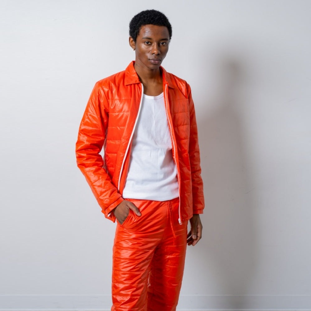Airman Puff Jacket & Pant Set - Orange