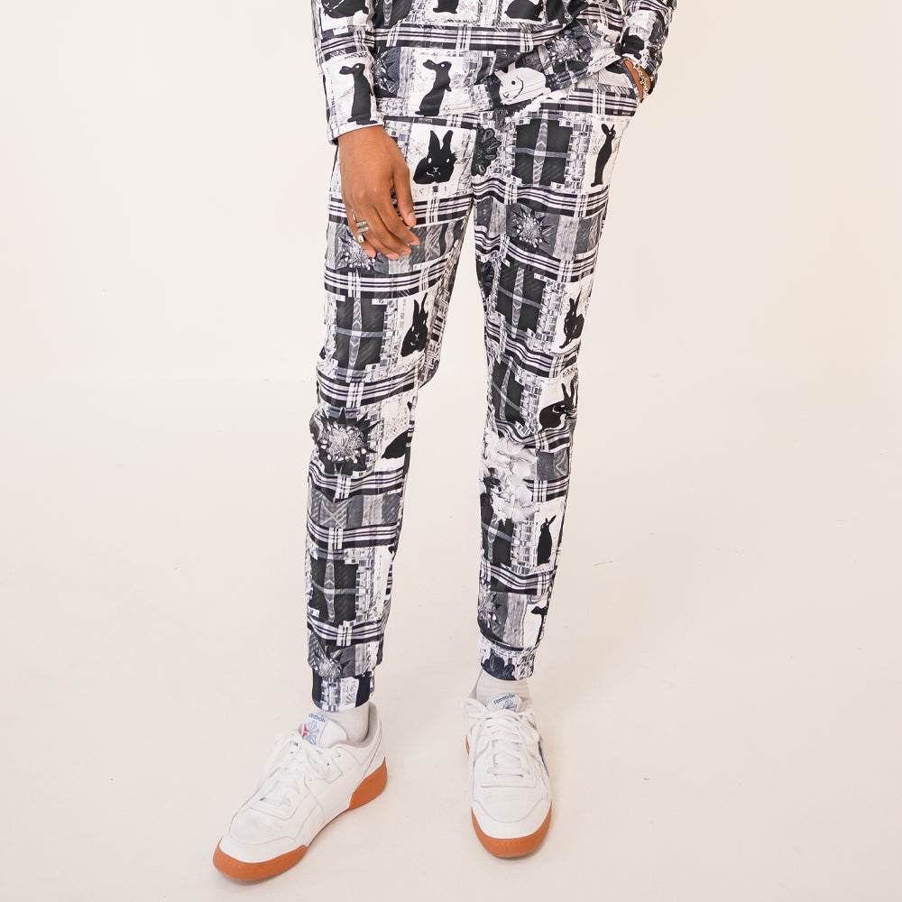 Joggers - Black / White Rabbit