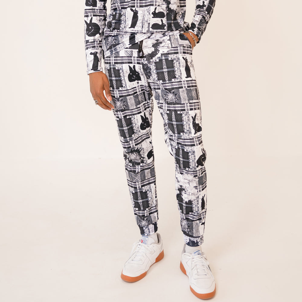 Joggers - Black / White Rabbit