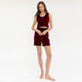 Candi Tank Top & Short Set - Claret
