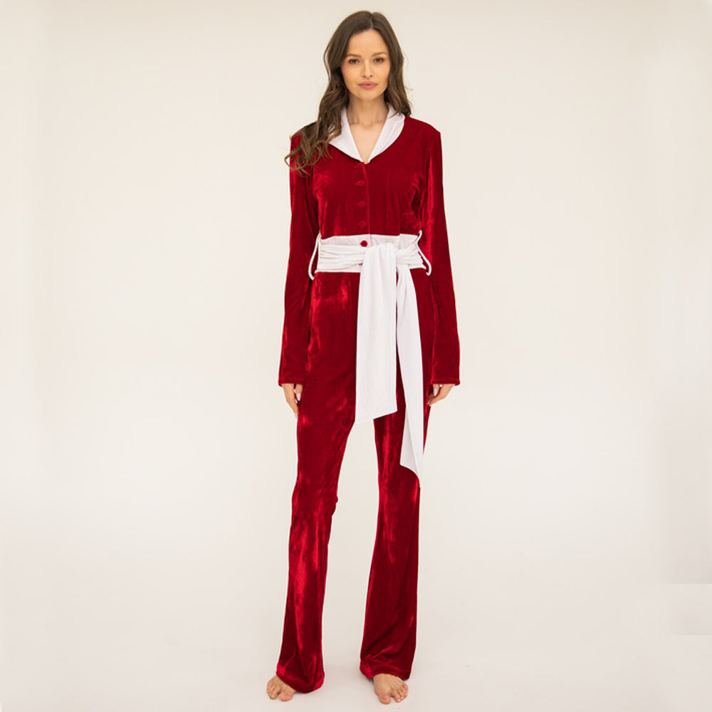 Lily Jumpsuit - Red / White