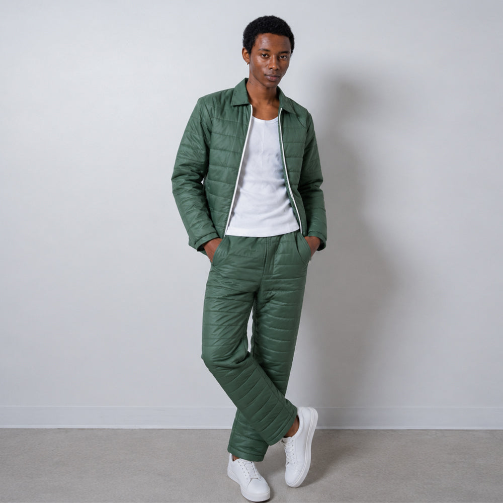 Airman Puff Jacket & Pant Set - Forest Green