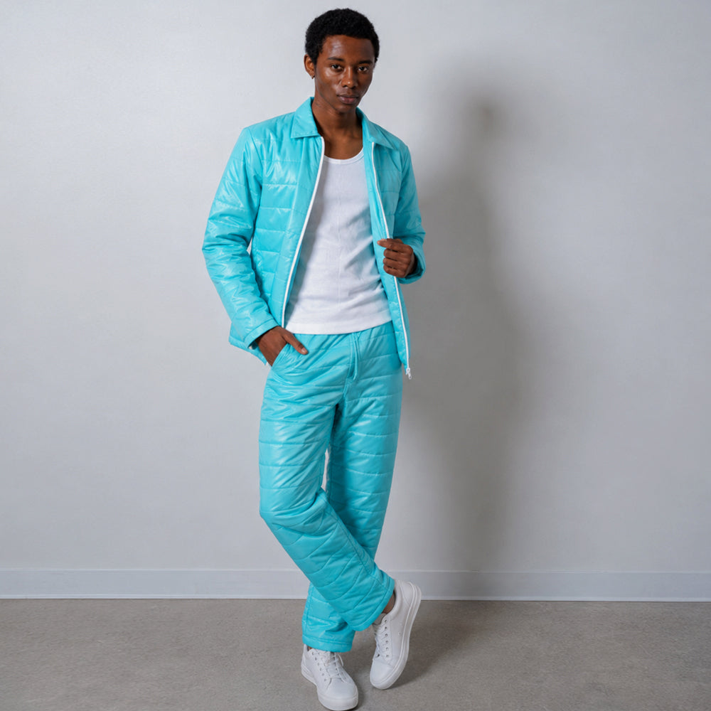 Airman Puff Jacket & Pant Set - Robin's Egg Blue