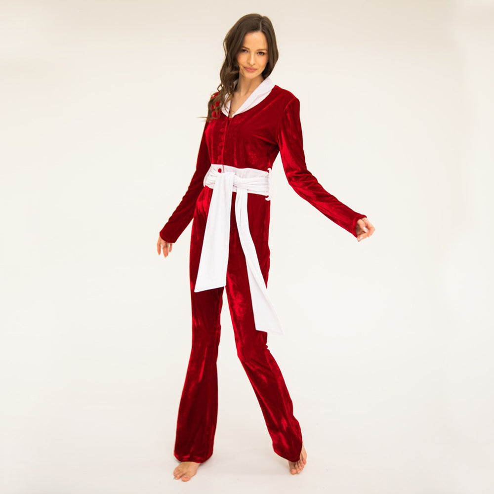 Lily Jumpsuit - Red / White