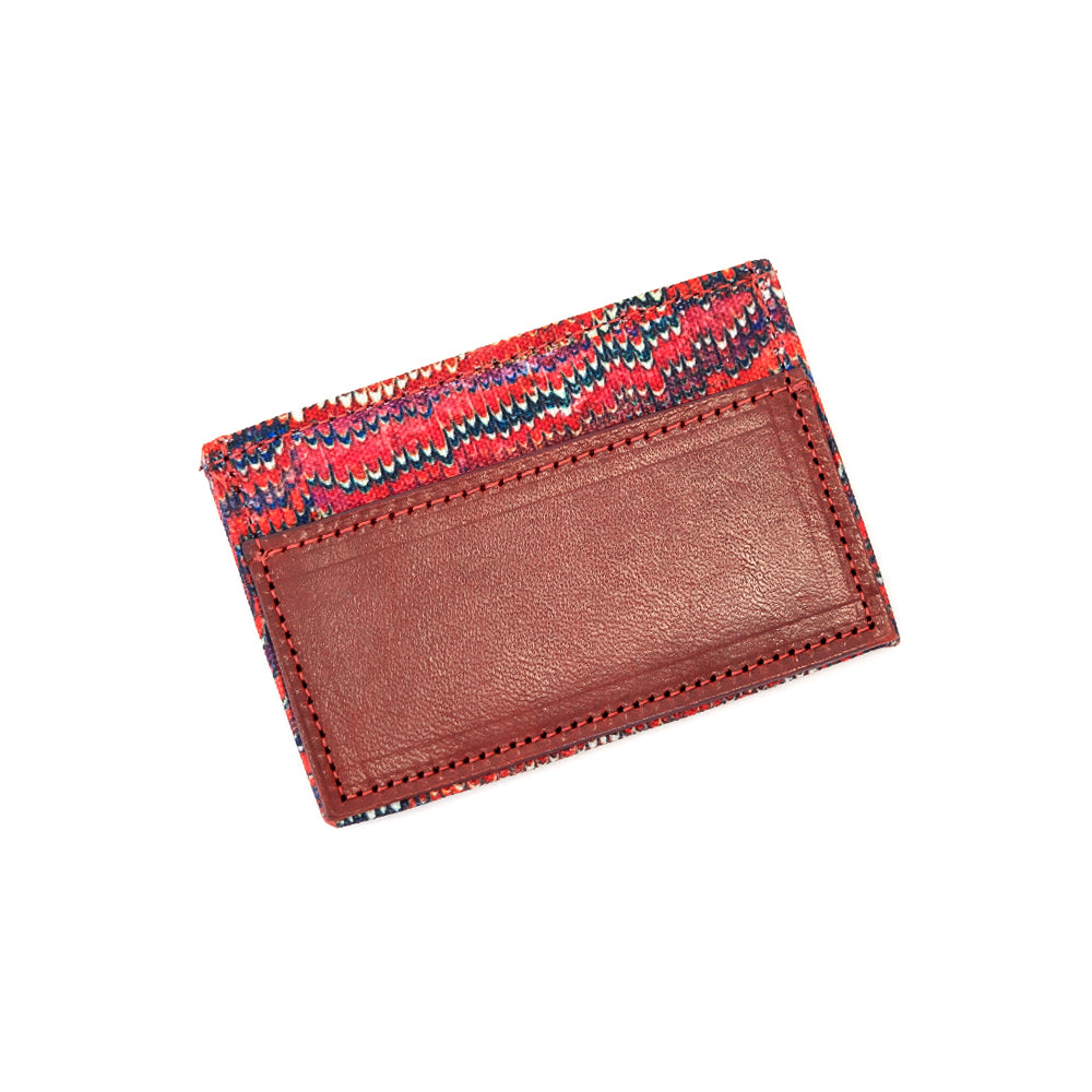 Credit Card Holder - Red Marbled