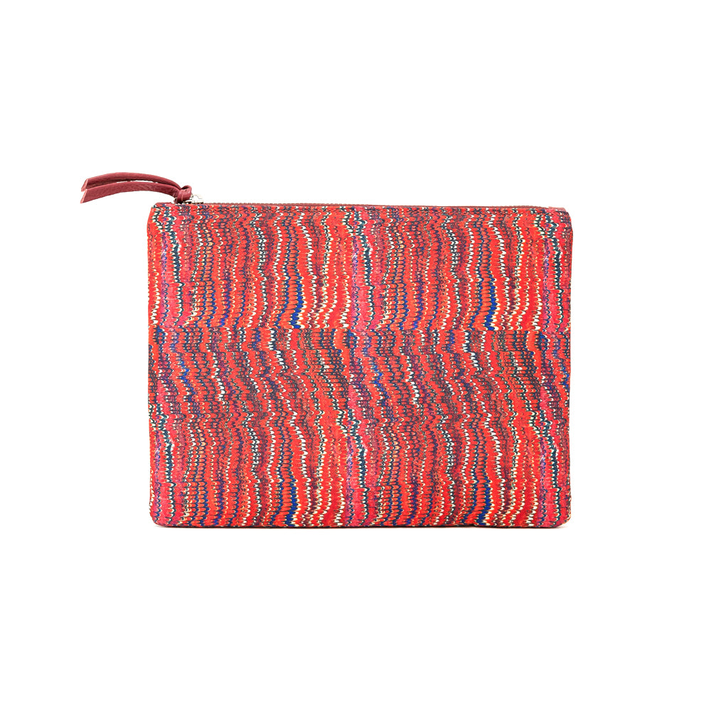 Zip Pouch - Red Marbled
