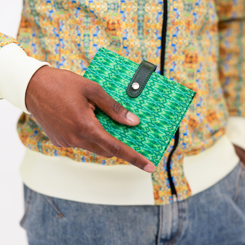 Passport Holder w/ Snap Closure - Green Crystal