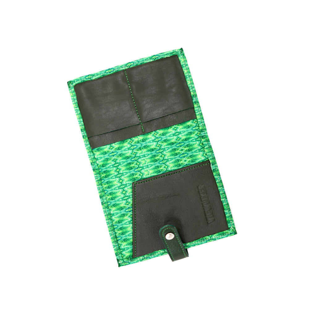 Passport Holder w/ Snap Closure - Green Crystal