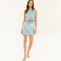 Candi Tank Top & Short Set - Ice Blue