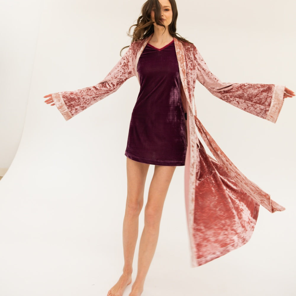 Belle Midi Robe - Pink Mauve / Lt. Pink