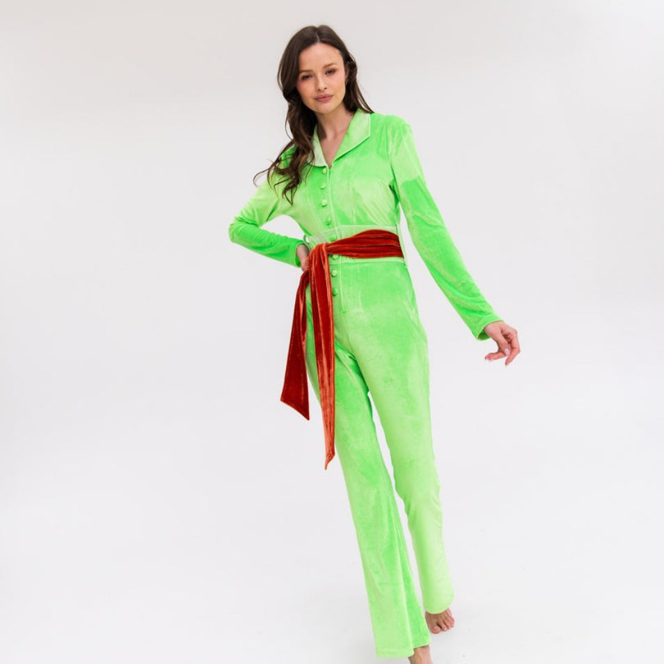 Lily Jumpsuit - Shamrock Green / Neon Green