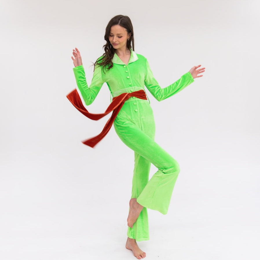 Lily Jumpsuit - Shamrock Green / Neon Green