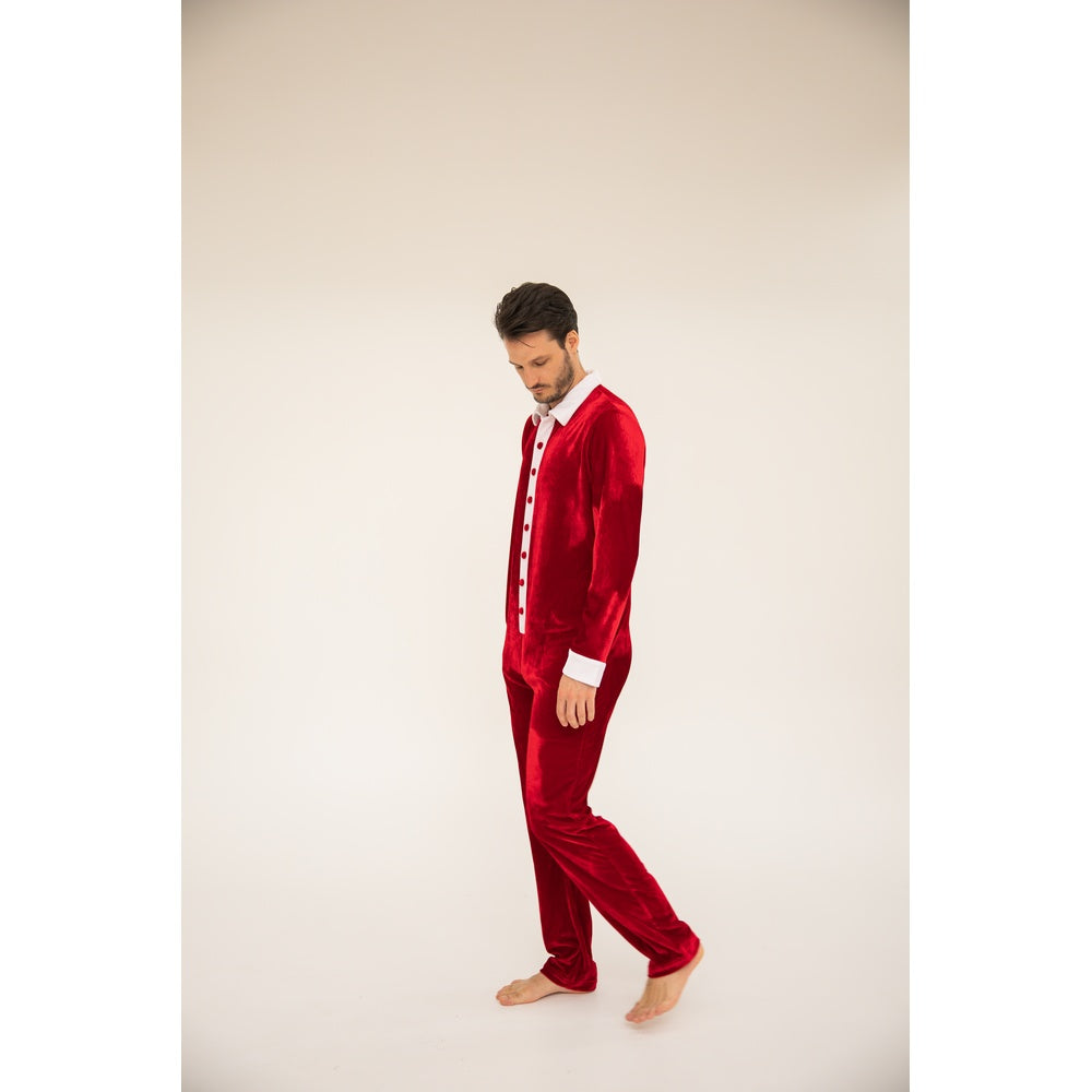 Aviator Jumpsuit - Red / White
